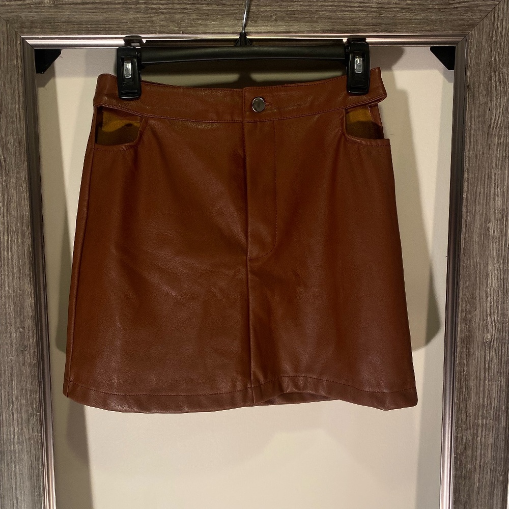 Forever 21 leather mini skirt with tags